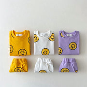 Boy/Girl Smiley 2 Piece Shirt+Short Set BABY VIBES & CO.