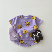 Boy/Girl Smiley 2 Piece Shirt+Short Set BABY VIBES & CO.