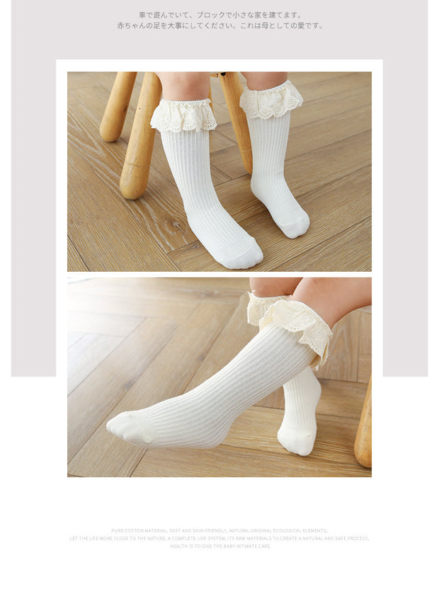 Baby Girl Knee High Lace Socks 3M-8Y BABY VIBES & CO.