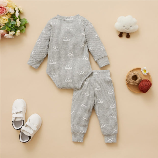 0-18M Knitted Sun Bodysuits 2PC Set BABY VIBES & CO.