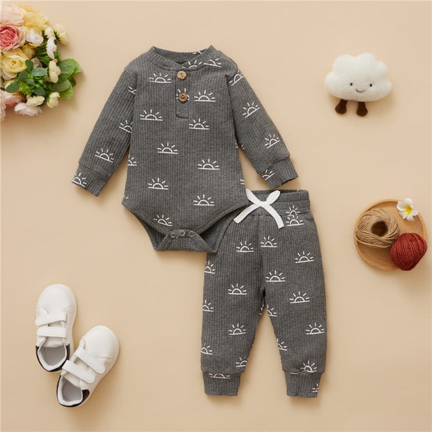 0-18M Knitted Sun Bodysuits 2PC Set BABY VIBES & CO.
