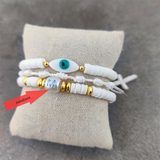 Boho White Charm & Gold Strand Bracelets BABY VIBES & CO.