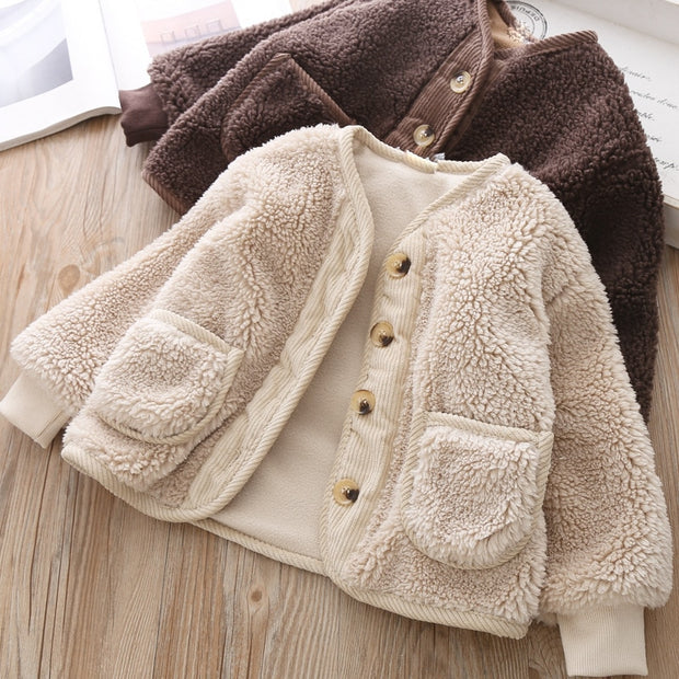 Button Up Fleece Sherpa Cardigan BABY VIBES & CO.