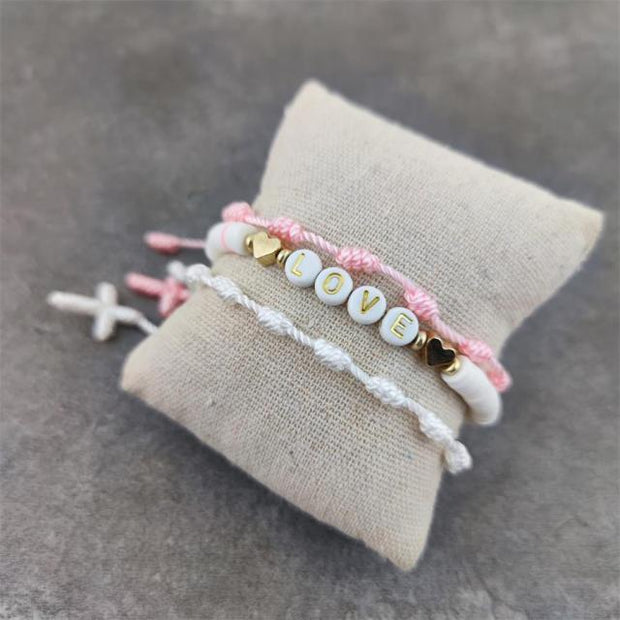 Boho White Charm & Gold Strand Bracelets BABY VIBES & CO.