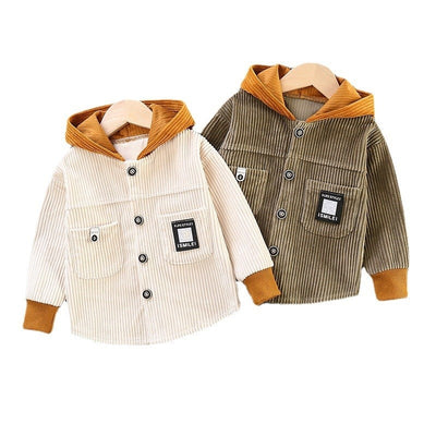 Corduroy Long Sleeve Hooded Jacket BABY VIBES & CO.