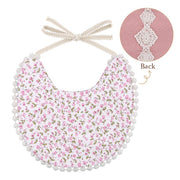 3PC BOHO FLORAL DOUBLE SIDED BIB & BOWS SET BABY VIBES & CO.