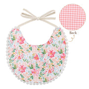 3PC BOHO FLORAL DOUBLE SIDED BIB & BOWS SET BABY VIBES & CO.