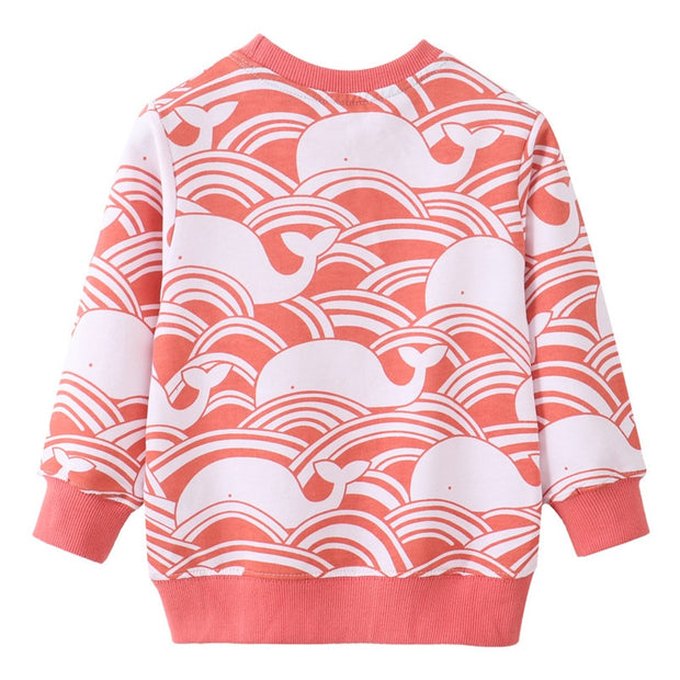 TERRA COTTA WHALE CREW-NECK 2T-7T BABY VIBES & CO.
