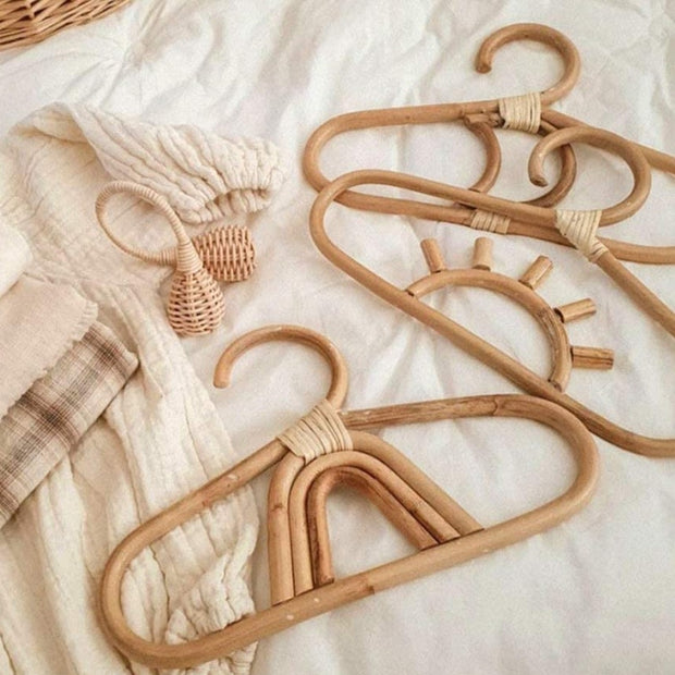 Rattan Baby Clothes Hangers - Set of 3