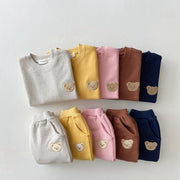 Gideon Bear Embroidered Sweatshirt + Jogger Set 9M-3T BABY VIBES & CO.