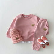 Gideon Bear Embroidered Sweatshirt + Jogger Set 9M-3T BABY VIBES & CO.