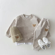 Gideon Bear Embroidered Sweatshirt + Jogger Set 9M-3T BABY VIBES & CO.