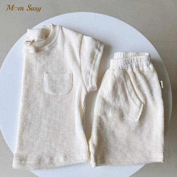 Cotton Ribbed Tee + Shorts 0-5Y BABY VIBES & CO.