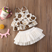 Floral Boho Tops+Ruffle Tutu Skirt Set - BABY VIBES & CO.