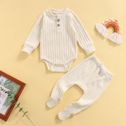 Ribbed Neutral Long Sleeve + Footies 0-18M BABY VIBES & CO.