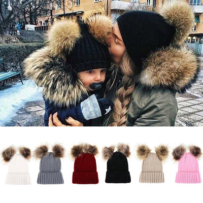 POM POM MAMA & ME MATCHING BEANIES - BABY VIBES & CO.