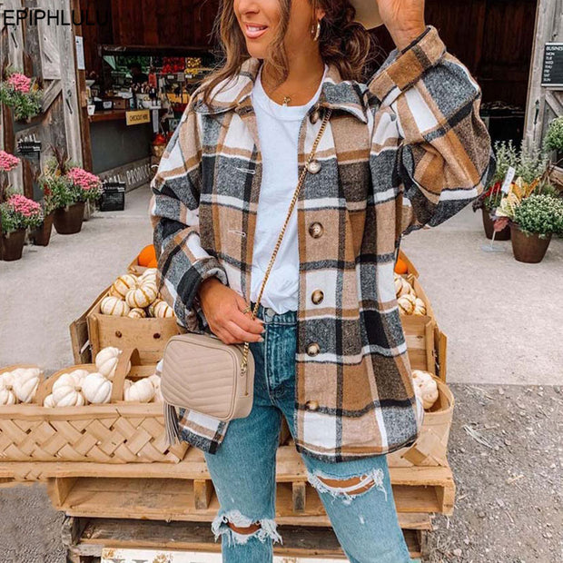 THICK PLAID BUTTON UP BABY VIBES & CO.