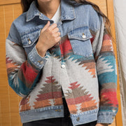 Not My Mom's Retro Denim Aztec Jacket BABY VIBES & CO.