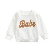 70'S BABE PRINT LONG SLEEVE PULLOVER 6M-3T BABY VIBES & CO.