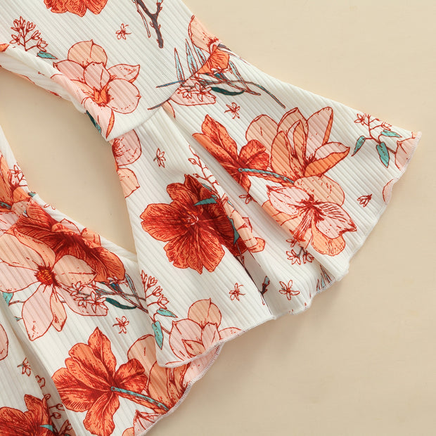 Frilly Vintage Floral Top + Flares Set 12M-4T BABY VIBES & CO.