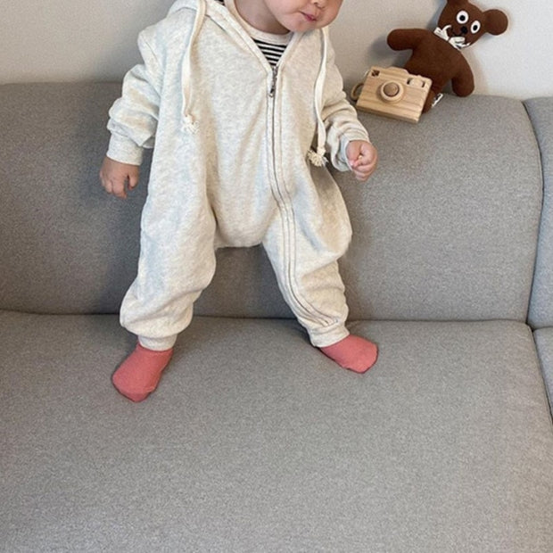 Hooded & Cotton Long Sleeve Jumpsuit Onesie 3M-3T BABY VIBES & CO.
