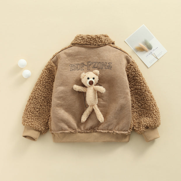 THE "LET ME BE FUZZY" FLEECE BUTTON-DOWN 12M-3T BABY VIBES & CO.