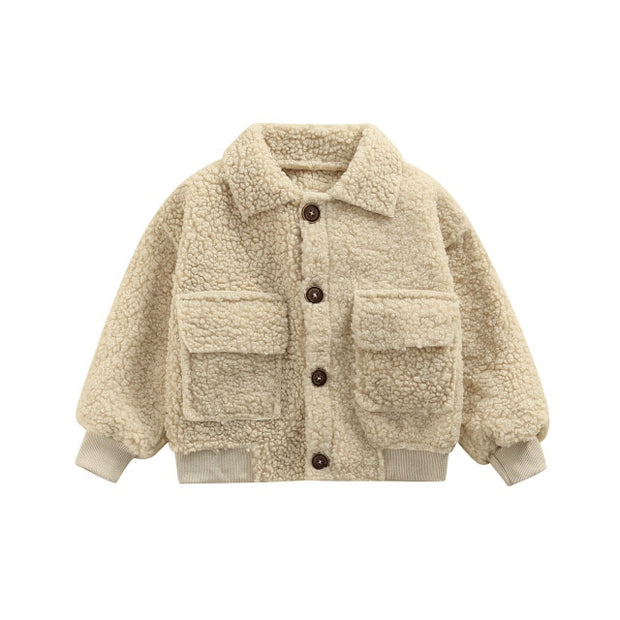 THE "LET ME BE FUZZY" FLEECE BUTTON-DOWN 12M-3T BABY VIBES & CO.
