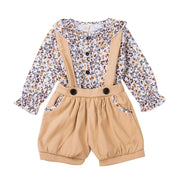 Hayden Floral Button Down + Overalls Set - BABY VIBES & CO.