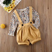Hayden Floral Button Down + Overalls Set - BABY VIBES & CO.