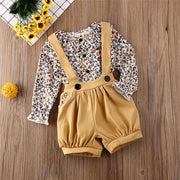 Hayden Floral Button Down + Overalls Set - BABY VIBES & CO.