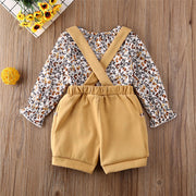 Hayden Floral Button Down + Overalls Set - BABY VIBES & CO.