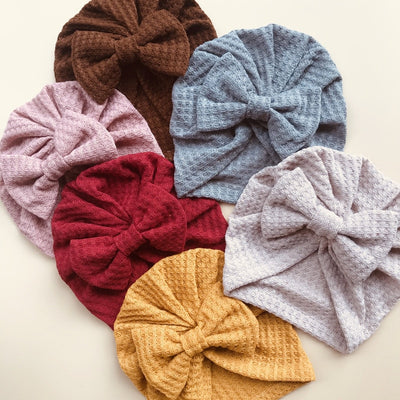 Bow Knitted Waffe Turban - BABY VIBES & CO.