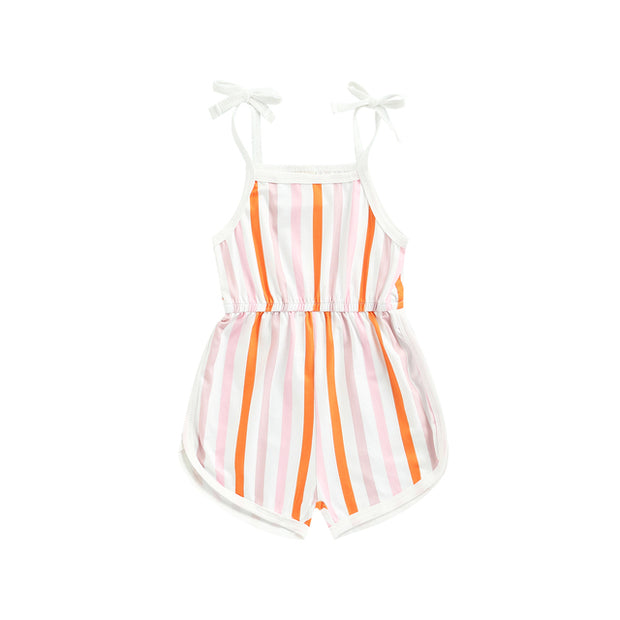BABY GIRLS FLOWERS & STRIPES TIE UP ROMPER BABY VIBES & CO.