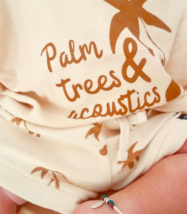 PALM TREES COTTON TEE + MATCHING SHORTS SET BABY VIBES & CO.