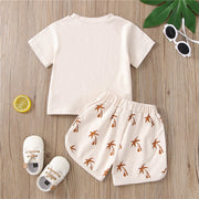 PALM TREES COTTON TEE + MATCHING SHORTS SET BABY VIBES & CO.