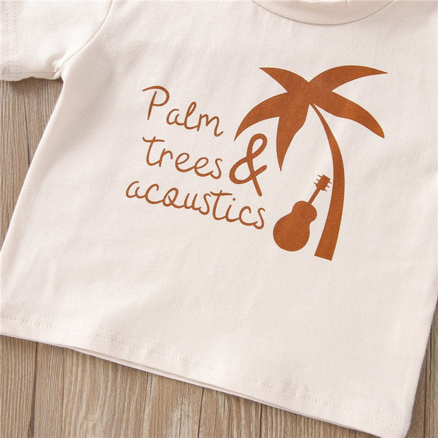 PALM TREES COTTON TEE + MATCHING SHORTS SET BABY VIBES & CO.