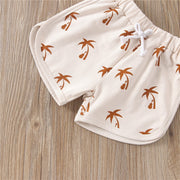 PALM TREES COTTON TEE + MATCHING SHORTS SET BABY VIBES & CO.