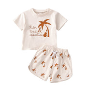 PALM TREES COTTON TEE + MATCHING SHORTS SET BABY VIBES & CO.