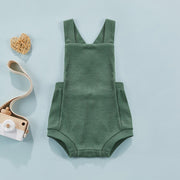 Ribbed Solid Sleeveless Suspender Style Romper Overalls BABY VIBES & CO.