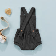 Ribbed Solid Sleeveless Suspender Style Romper Overalls BABY VIBES & CO.