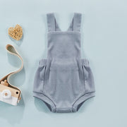 Ribbed Solid Sleeveless Suspender Style Romper Overalls BABY VIBES & CO.