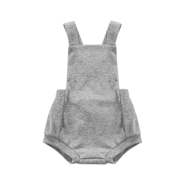 Ribbed Solid Sleeveless Suspender Style Romper Overalls BABY VIBES & CO.