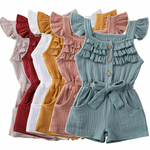 Ruffle Sleeve Romper Jumpsuit 6M-5Y BABY VIBES & CO.